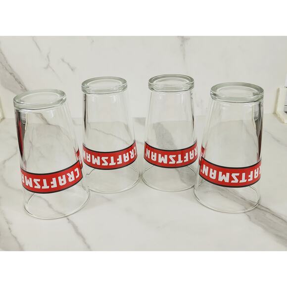 Craftsman Pint Beer Clear Glass 16oz Drinkware 5 1/2" Drinking Tall Glasses x4 - Picture 11 of 14